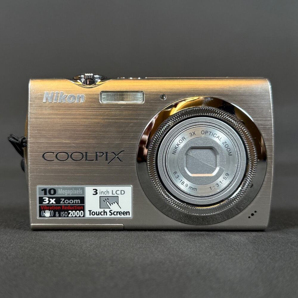 Nikon COOLPIX S230 Gray 10MP 3x f/3.1 3" touch screen Digital Camera WORKS